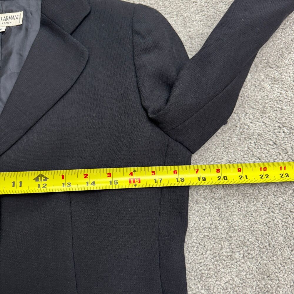 Giorgio Armani Le Collezioni Blazer Jacket Womens 6 Navy Blue Single Breasted - Picture 6 of 14